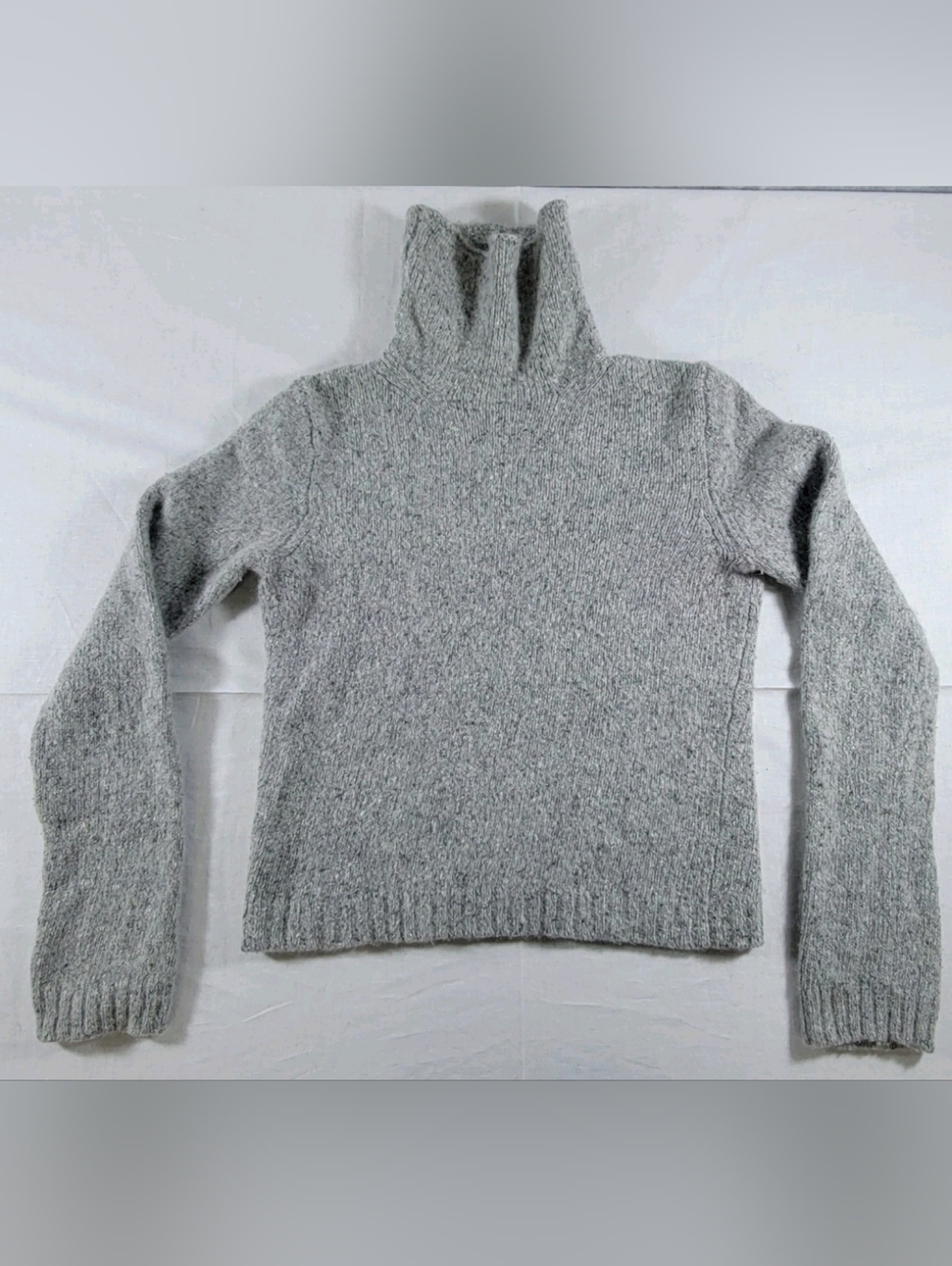 J. Crew Cozy Women's Gray Turtleneck Sweater Merino Wool Angora Rabbit Size Med